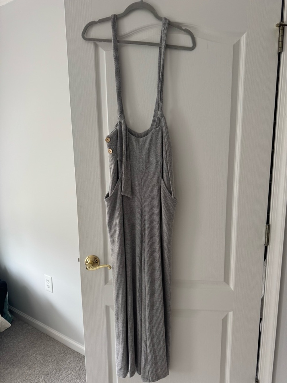ILLA ILLA Light Grey Ribbed Knit Jumpsuit